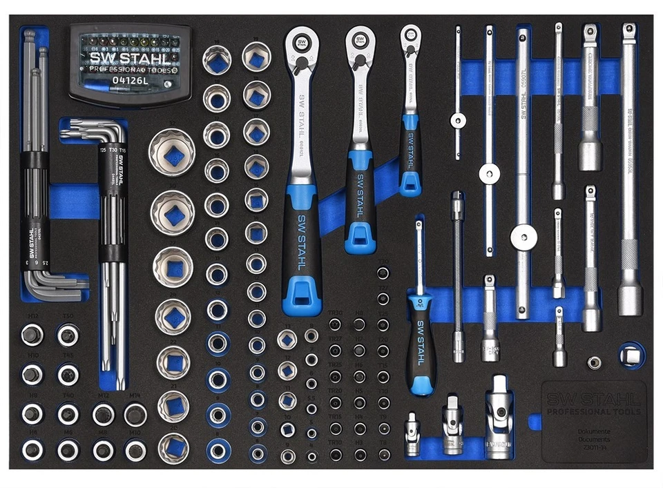 SW STAHL Assortiment pour chariot d'atelier, clés à douille 1/4", 3/8", 1/2" - Photo 1/1