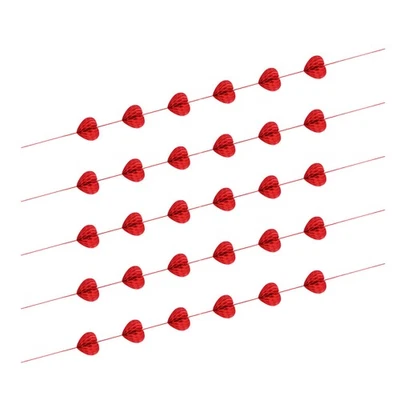  Guirnalda de papel de aula con cuerda colgante de panal Love 5 PIEZAS corazón de graduación Foto 1 de 4