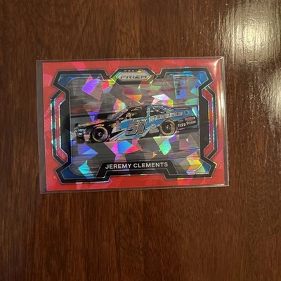 2024 Panini Prizm Base Rides Jeremy Clements #63 Red Ice Prizm - Image 1 of 2