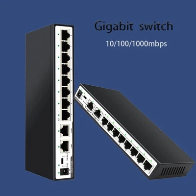 gigabit switch Ethernet Network Switch Hub RJ-45 LAN Adapter Internet Splitter - Image 1 of 4