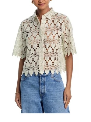 CAMISA MANGA CORTA MARCO ENCAJE TRANSPARENTE Foto 1 de 4