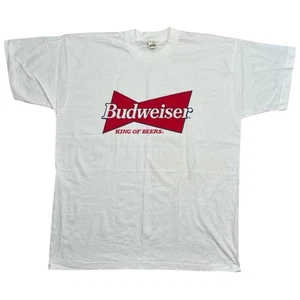 Vintage Budweiser Bier Grafik T-Shirt Gr. XL weiß King Of Beers Screen Stars - Bild 1 von 9