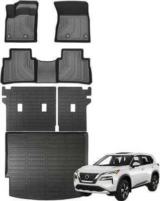 Floor Mat Backseat Cargo Liner Set For 21-26 Nissan Rogue Rear Trunk Accessory - Image 1 of 4