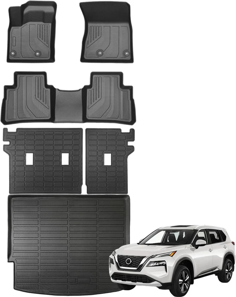Floor Mat Backseat Cargo Liner Set For 21-26 Nissan Rogue Rear Trunk Accessory Foto 1 de 4