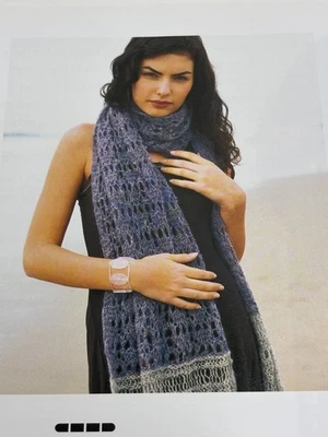 Two-Tone Lace Shawl Knitting Pattern Book Pages - Image 1 of 4