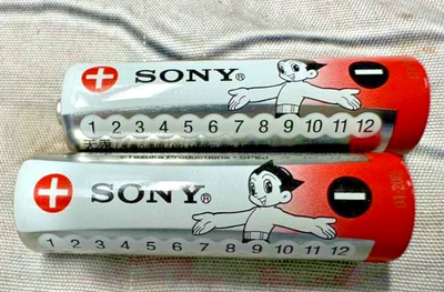2 件老式索尼 Astro Boy AA 电池 R6P(R)/1.5V 罕见收藏品不起作用 — 第 1/4 张图片