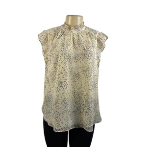 Loft ärmellose Damenbluse elfenbeinfarben mehrfarbig Polyester Rüschen Größe L - neu - Bild 1 von 10