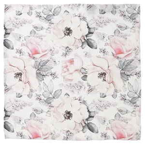 Painted Floral Gray Pocket Square - Picture 1 of 5