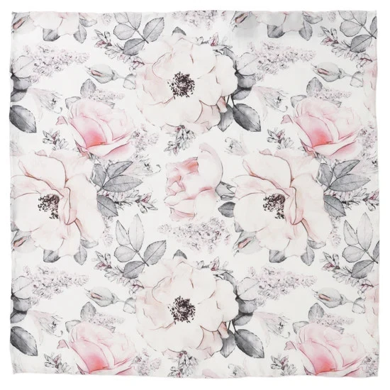 Pañuelo de bolsillo gris floral pintado Foto 1 de 4