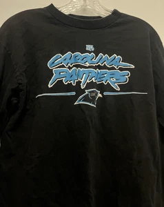 Carolina Panthers NFL Shirt Long Sleeve Men Medium Black Logo -fade on shoulder- - Picture 1 of 15