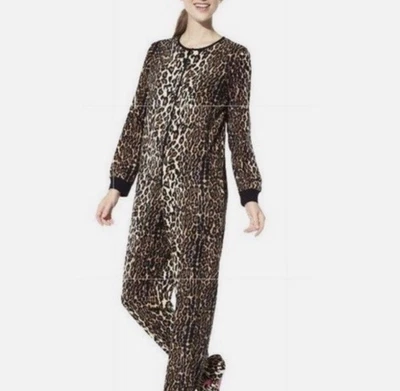 NICK & NORA Leopardo-Guepardo PJ Con Capucha Una Pieza Mujer Pequeño Pijama Ropa de Salón Foto 1 de 4