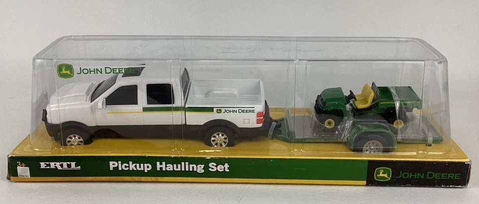 Juego de transporte camioneta pickup Ertl John Deere blanca remolque Gator UTV vehículo utilitario Foto 1 de 4