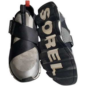 Sorel Womens Kinetic Sneakers Size 6.5 Athletic Athleisure Black And Gray Camo - Picture 1 of 5