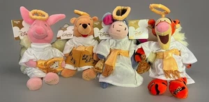 Winnie Pooh, Tigger, Eeyore, & Piglet Beanie Babies Christmas Angels 2000 NWT - Picture 1 of 10