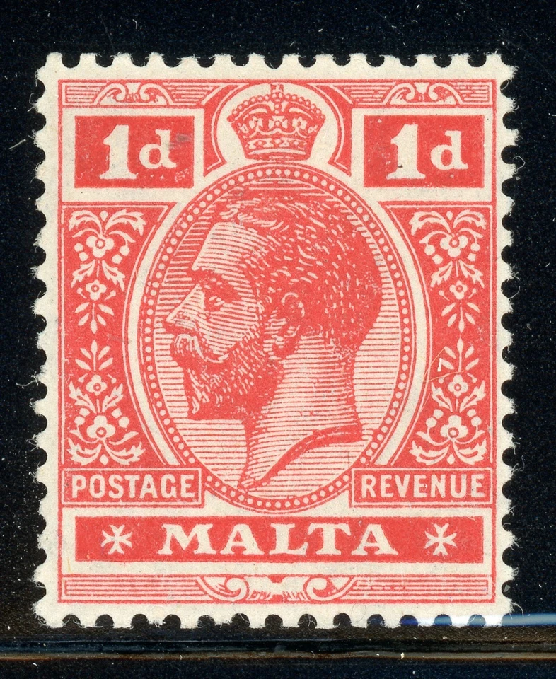 Selecciones MALTA MH: Scott #51 1p Scarlet KGV WMK3 1915 CV $3+ Foto 1 de 1