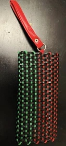 Wristlet Clutch Mexican Plastic Woven Wallet Clutch Handwoven Plastic Wallet - Picture 1 of 3