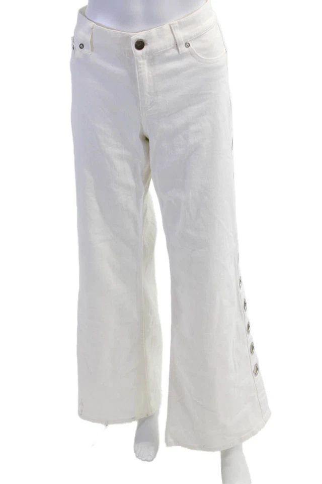 Alice + Olivia Womens High Rise White Pants Size 31 - Image 1 of 4
