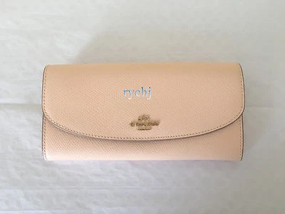 NWT COACH CROSSGRAIN LEATHER POP SLIM ENVELOPE WALLET APRICOT 52628 - Image 1 of 4