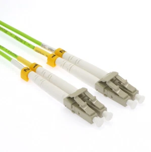 2m LC/UPC-LC/UPC OM5 Multimode Duplex OFNR 2.0mm Green Fiber Optic Patch Cable - Picture 1 of 1