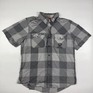 Harley Davidson Hemd Herren XL grau kariert Performance Bar Shield Logo Button Down - Bild 1 von 6