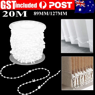 20M Vertical Blind Bottom Chain Slat Link Cord Parts White 89/127mm Wide Slats   - image 1 of 4