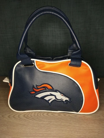 NFL Denver Broncos Official License Perfect Bowler Purse Handbag embroidered Cover
