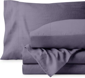 Ultra Soft Washed Microfiber 3 Piece Sheet Set, Linen-Like Look, Easy Care, Hypo - Picture 1 of 8