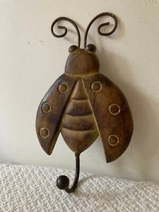 Cast Iron Beetle Wall Hook ~ Robe Hook ~ Coat Hook 8 1/2" X 5" - Picture 1 of 7