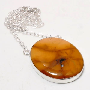 Mookaite Gemstone Handmade Fashion Ethnic Jewelry Chain Pendant 1.60" SR 519 - Picture 1 of 6