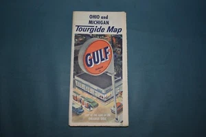 Gulf Dealer Tourguide años 50 petróleo gas Michigan Ohio hoja de ruta  - Imagen 1 de 7