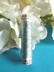 543BBIS/Superb Drawstring Silk Natural " Flora " Blue Frosted Zwicky N°1195 - Picture 1 of 2