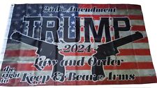 Trump 2024 Flag  3FtX5ft Second Amendment