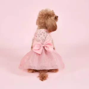 Pink Pet Skirt Dress Luxury Fashion Dog Party Clothes Female Cats Clothing Small - Picture 1 of 5