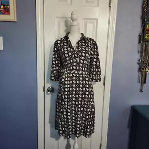 Neu ohne Etikett Laundry by Shelli Segal 6 Damen-Shirtkleid geometrisch bedruckt Old Money - Bild 1 von 9