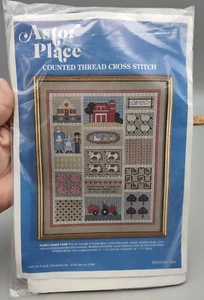 NEW 1984 Astor Place Picket Fence Farm HS25 Counted Cross Stitch Kit - Picture 1 of 4