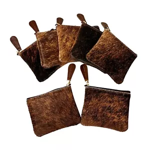 Raviani Münztasche aus braunem Kalbsleder/Leihmleder Made in USA - Bild 1 von 6