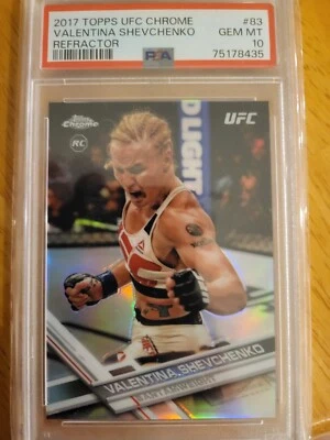 2017 Topps UFC Chrome Refractor Valentina Shevchenko RC Rookie PSA 10 Gem Mint  - Image 1 of 4
