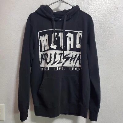 Metal Mulisha Hoodie Mens M Black Drawstring Pullover Sleeve Graphic Pocket Y2K - Image 1 of 4