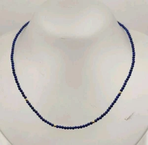 Collar oro 18k 750 mls. Con Lapislázulis Y 4 Bolas De Oro  - Picture 1 of 6