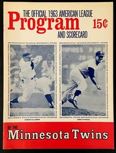MINNESOTA TWINS vs NEW YORK YANKEES 1963 UNSCORED PROGRAM * KILLEBREW * MANTLE - Picture 1 of 4