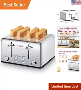 Versatile 4 Slice Stainless Steel Toaster with Wide Slots & Dual Controls - Picture 1 of 10