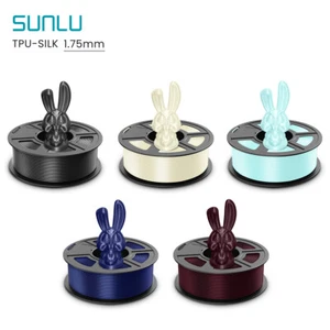 SUNLU 1.75mm TPU-SILK Filament Flexible shiny 3D Printer Material 1KG Spool - Picture 1 of 21