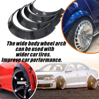 For 2006-2021 Dodge 4.5" Carbon Fiber Fender Flares Wheel Arches Extra Body Foto 1 de 4