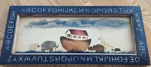 Wooden Alphabet Wall Art Noas Ark Country Theme with Animals 21.25"×10 - Picture 1 of 6