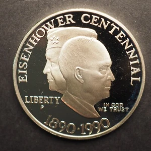 1990 P ESIENHOWER SILVER DOLLAR COMMEN PROOF  FREE SHIP! CC28 - Picture 1 of 2