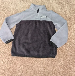 Eddie Bauer Sweatshirt 4 Kid's Black Gray Fleece 1/4 Zip Long Sleeve Pullover - Picture 1 of 7