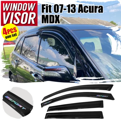 Fits 07-13 Acura MDX Window Visor Rain Sun Guard Vent Deflector 4pcs w/ Sport Foto 1 de 4