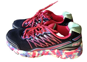FILA Running Shoes Size 4.5 Multicolor Lace Up EUC Pink Black Purple Turquoise - Picture 1 of 10