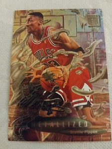 1996 SCOTTIE PIPPEN FLEER METAL METALLIZED NBA CARD #229 CHICAGO BULLS BLAZERS - Picture 1 of 2
