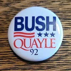 Vintage 1992 Bush Quayle Election Presidential Campaign 1.5 Inch Pinback Button - Picture 1 of 2